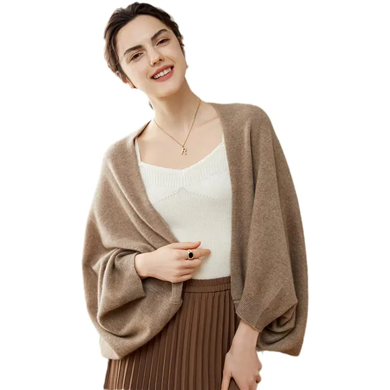 custom street wear cashmere shawls sweater for women in cashmere sweater cashmere scarf 2 in 1