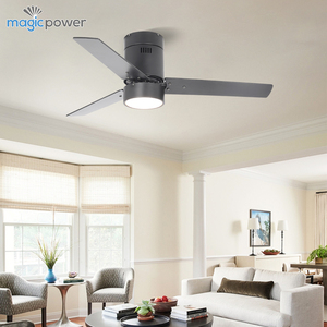Ventilateur de <span class=keywords><strong>plafond</strong></span> silencieux de 44 pouces avec lumière, style minimaliste, <span class=keywords><strong>noir</strong></span>, décoratif, à montage encastré - Product Image 1