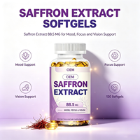 Extrait de Safran 88,5 mg – Complément Alimentaire pour l'Humeur, la Concentration et la Vision – 120 Gélules Molles