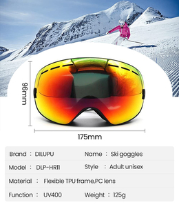2025最新双镜头防雾滑雪护目镜定制雪板护目镜雪车护目镜滑雪眼镜 - Product Image 2