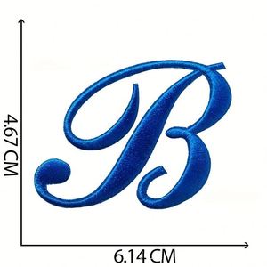 Nouvelle broderie thermocollante style script, lettres blanches, noires et bleues, patch pour la décoration de sacs, vêtements et chapeaux - Product Image 6