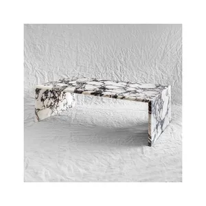 Italian Marble Calacatta Viola Plinth Coffee Table Rectangle