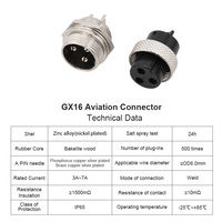 Interface de connecteurs mâle-femelle moulés par injection de Plug-2-10pin d'aviation GX16 pour des applications de surveillance et de sécurité