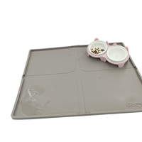 Tapete para Comida de Mascotas de PVC, Diseño Simple y Lindo, Personalizable, Antiderrames, Antideslizante, Fácil de Limpiar, Ecológico y Reutilizable, para Perros y Gatos