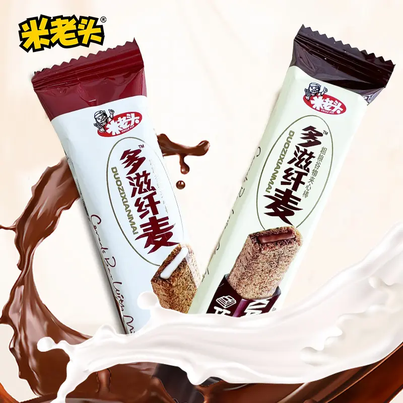 Pabrik Pop pabrik langsung grosir makanan ringan Sehat Bar makanan Beras kerupuk coklat dan susu rasa biskuit beras