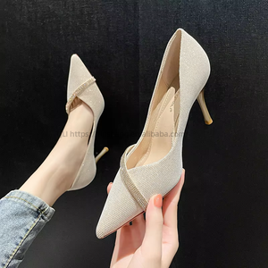 Single With New Rhinestone <b>Pointed</b> Shoes Light Mouth Stiletto Heels Women's Heel Shoes for Women - Product Image 1