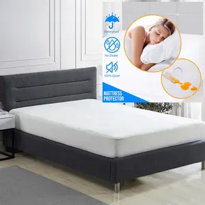 Custom single queen size 100% polyester hypoallergenic protector de colchon nonwoven knit waterproof mattress protector cover