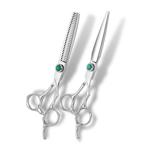Professional Stainless Steel Dog Grooming Scissors Japanese 440C Curved <b>Thinning</b> Chunker Set <b>Mirror</b> Polished Finish Convenient - Product Image 1