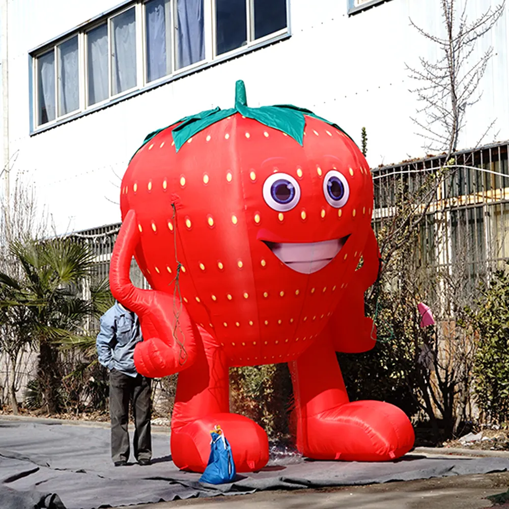 Inflatable Trái Cây Sự Kiện Giant Inflatable Strawberry Với Đèn LED Để Bán