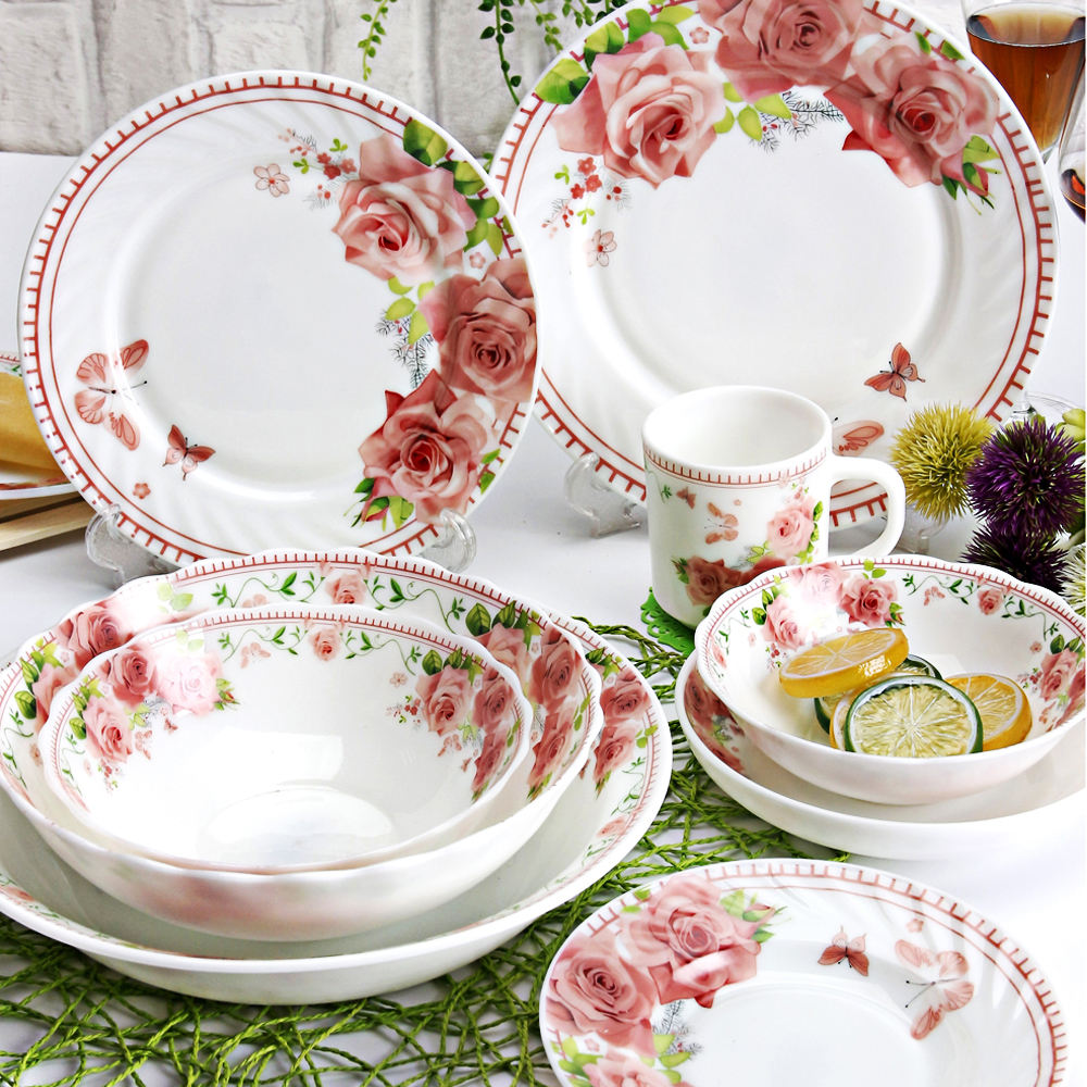 72 Pcs Opal Dinner Set Wholesale Customizable Tableware