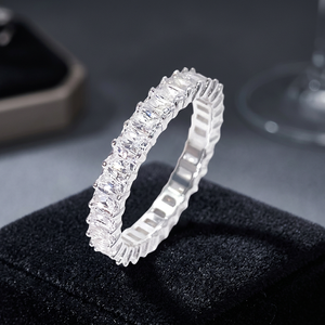 Anillo de Compromiso Ajustable con Circonita en Forma de Luna, Chapado en Rodio, de Latón, Estilo Casual/Deportivo, Regalo de Aniversario de Bodas, Joyería UM - Product Image 2