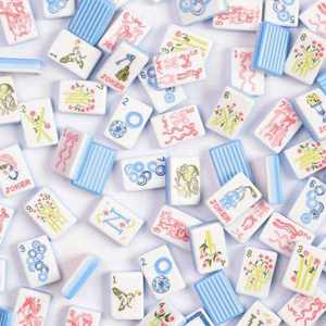 Juego de Fichas de Mahjong Americanas con <span class=keywords><strong>Diseño</strong></span> de Campos de Golf y Flores, de Acrílico Moderno de Cuatro Capas, con Rayas, Venta al Por Mayor - Product Image 4