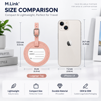 Étiquettes de bagages rondes en cuir PU pour valises avec porte-carte nominative, étiquettes d'identification anti-perte pour accessoires de voyage