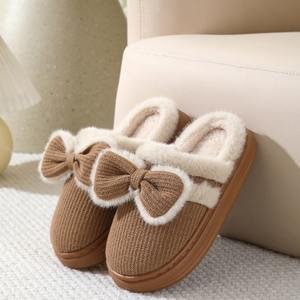 Pantuflas de Algodón Cálidas para Interiores, Otoño e Invierno, con Lazo, Antideslizantes, para Parejas - Product Image 3