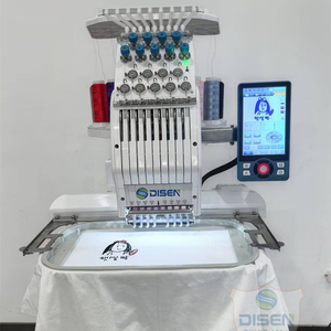 Machine à broder plate informatisée à tête unique, 8 couleurs, équipement de broderie automatique multi-aiguilles pour la production de vêtements - Product Image 2