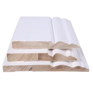 Kayu dalam ruangan kayu komposit MDF papan dasar pinus cetakan lantai Skirting papan baseboard Molding