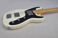 Guitare basse électrique Flyoung en bois de tilleul massif, corps blanc laiteux, 4 cordes, manche en érable