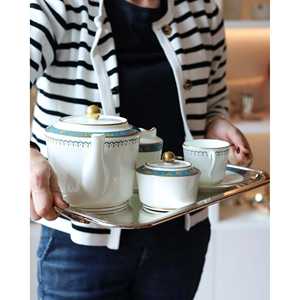 Ensemble complet de thé/café Bennyudine Richard Ginori Lago 6 pièces, tasses et soucoupes décorées Cristina pour hôtels - Product Image 6