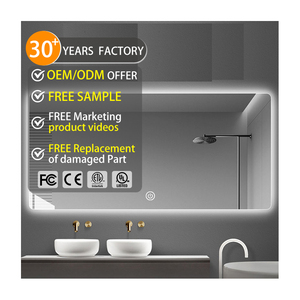 Hotsale tường gương với thời gian và nhiệt độ đèn nền chống sương mù phòng tắm thông minh LED gương với ánh sáng - Product Image 2