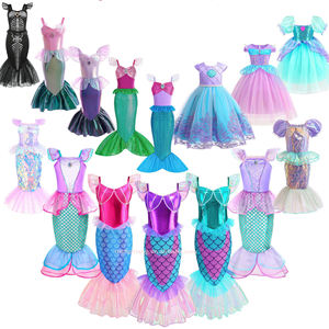 ชุดเดรสเจ้าหญิงลายเกล็ดปลาคอลเลคชั่นลิตเติ้ลเมอร์เมดสำหรับเด็กผู้หญิง แขนเสื้อผ้าตาข่ายแฟนซี ขายส่ง ชุดคอสตูมสำหรับทีวีและภาพยนตร์ - Product Image 1