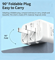 Cargador de Pared Portátil GaN de 45W con Doble Puerto PD 3.0 Tipo C y Enchufe Plegable de 90 Grados para EE. UU., UE y Reino Unido, Compatible con iPhone 16, 15, Samsung y Laptops