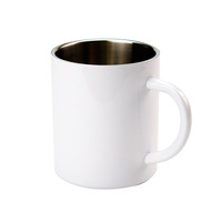 Mug en acier inoxydable à transfert de chaleur Yongjie, design minimaliste moderne, avec poignée, 300 ml, revêtement par sublimation double couche, idéal pour les cadeaux