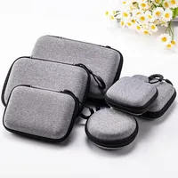 Sac de rangement personnalisé avec logo, mini sac rigide en EVA avec fermeture éclair pour écouteurs, téléphone et câble de charge, antichoc, portable, organiseur de voyage
