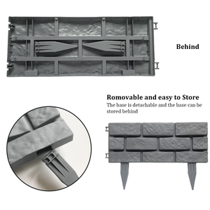 Outdoor Interlocking Easily Assemble Grass Edging <b>Plastic</b> Decorative Brick Effect Garden with Stakes <b>Fencing</b> - Product Image 3