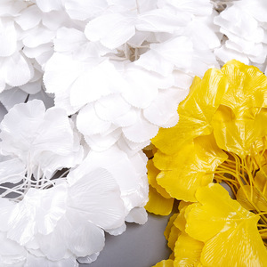 Ramas de Ginkgo Artificiales de Seda, Hojas de Otoño de Plástico Falsas, Decoración para Eventos y Bodas, Follaje Verde - Product Image 3
