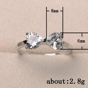 แหวนหมั้นเพชรทรงหัวใจสีขาวทองคำขาวสำหรับผู้หญิง F176 สี G แบบธรรมชาติ สไตล์โรแมนติก - Product Image 6