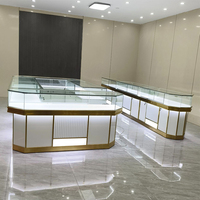 Maßgefertigte Schmuckvitrine aus Gehärtetem Glas mit LED-Beleuchtung und Aufbewahrungsschubladen für Geschäfte und Boutiquen