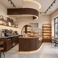 Aménagement intérieur de boulangerie de luxe sur mesure, personnalisation de la décoration, mobilier et vitrines sur mesure, aménagement de magasin