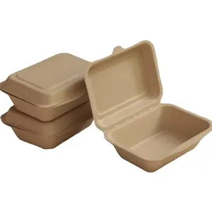 Milieuvriendelijk Wegwerp Composteerbaar Takeaway Suikerriet Bagasse Pulp Voedsel Container Voor Voedsel Verpakking