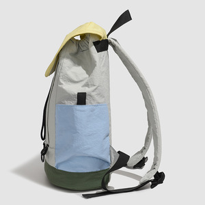Cross-border Korean Niche Trendy Brand Color Contrast Drawstring <b>Backpack</b> Mori Flap Travel <b>Backpack</b> Nylon Casual Student Bag - Product Image 2