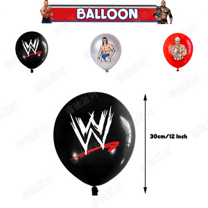 Venta al por mayor Wrestling Match <span class=keywords><strong>WWE</strong></span> Theme Party Banner Flag Cake Topper Juegos de globos de látex para suministros de fiesta - Product Image 6