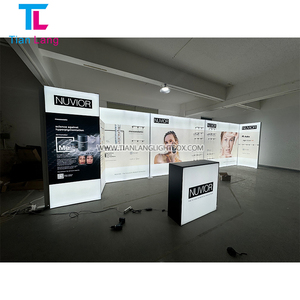 Free Design Backlit Exhibition Booth Design Portable Trade Show Backdrop <b>LED</b> L-shaped <b>Corner</b> Exhibition <b>Light</b> Box - Product Image 6