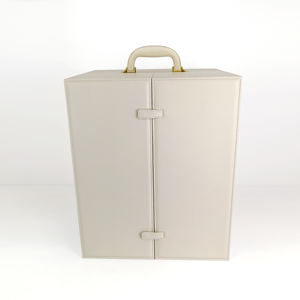 Boîte de présentation de bijoux de luxe avec poignée, support pour collier, pendentif, bague, grande taille, double porte, en cuir - Product Image 2