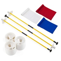 Portable 2 sections en fibre de verre Golf Pole Pin FlagPole avec Mini Golf Flagsticks Putting Green Flag Hole Cup Yard Golf Pin Flags