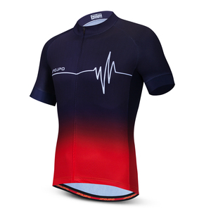 Maillot de cyclisme à manches courtes pour hommes en gros, maillot de cyclisme respirant en polyester, vêtements de sport bon marché pour les cyclistes - Product Image 4