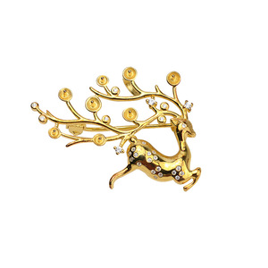 เข็มกลัดเงินแท้ S925 แบบ 2 หัว ประดับดอกไม้ ลายกวางคริสต์มาส สำหรับ DIY พร้อมถาดเปล่าสำหรับไข่มุก 4-6.5 มม. เข็มกลัดแฟชั่น - Product Image 5