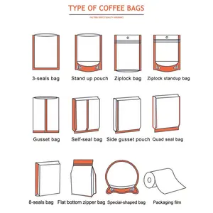Wholesale Custom Printed And Logo Ziplock Snack Popcorn Chip Cookie Spice Herbal Tea Food Stand Up Pouch Packaging Bags