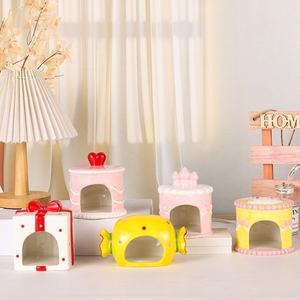 Boîte cadeau carrée à pois rouges, nid en céramique pour <span class=keywords><strong>hamster</strong></span>, nid en céramique rafraîchissant pour l'été - Product Image 5