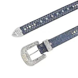 Nuevo estilo, cinturones de diamantes para mujer para jeans con cinturón de diamantes de imitación, cinturón con tachuelas occidentales para mujer