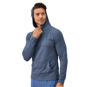 Sweat-shirt de sport pour homme en spandex/polyester léger, uni, printemps, automne, hiver, à capuche, absorbant l'humidité, séchage rapide, haut de fitness - Product Image 4