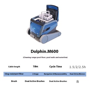 Limpiador de Piscinas Automático <span class=keywords><strong>Dolphin</strong></span> <span class=keywords><strong>M600</strong></span>, Máquina de Succión de Aguas Residuales de Plástico, Doble Motor, para Piscinas Elevadas, con Batería de Litio - Product Image 4