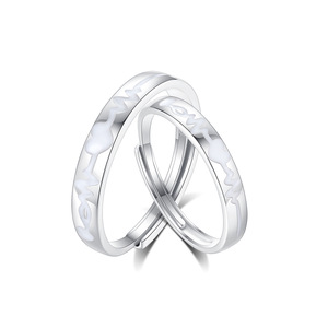 Cincin Fluorescent <span class=keywords><strong>Heartbeat</strong></span> <span class=keywords><strong>Couple</strong></span>, Cocok untuk Semua, Perak Sterling S925 Premium, Perhiasan Terbuka yang Menawan, Cocok untuk Pernikahan dan Pesta - Product Image 1
