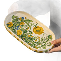 Assiette en céramique vintage à motifs floraux sous glaçure, assiette à salade profonde au design raffiné, vaisselle de table haut de gamme pour la maison