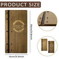 Menu en bois personnalisé avec logo gravé pour restaurant, forme parfaite, panneau rabattable, porte-menu en bois pour bars, cafés