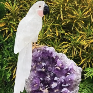 ของขวัญนกแก้วคริสตัลงานฝีมือคุณภาพสูง งานหัตถกรรมใหม่แกะสลักจากวัสดุผสม-ธรรมชาติ อาเกต จีโอด อะเมทิสต์ - Product Image 6