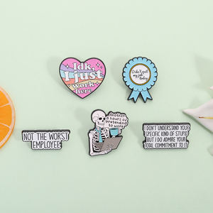 Tidak keluar pekerjaan saya hari ini Enamel Pin lucu bekerja kutipan bros kerah Lapel lencana kreatif kantor Humor perhiasan hadiah untuk teman-teman - Product Image 2